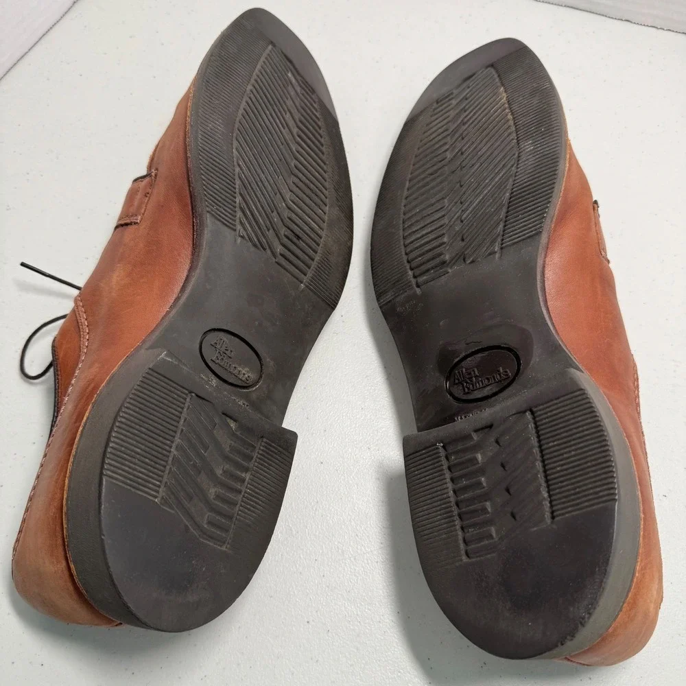 Classic Allen Edmonds Mens 11.5 B Stockbridge Tan Brown Leather Split‎ Toe Derby